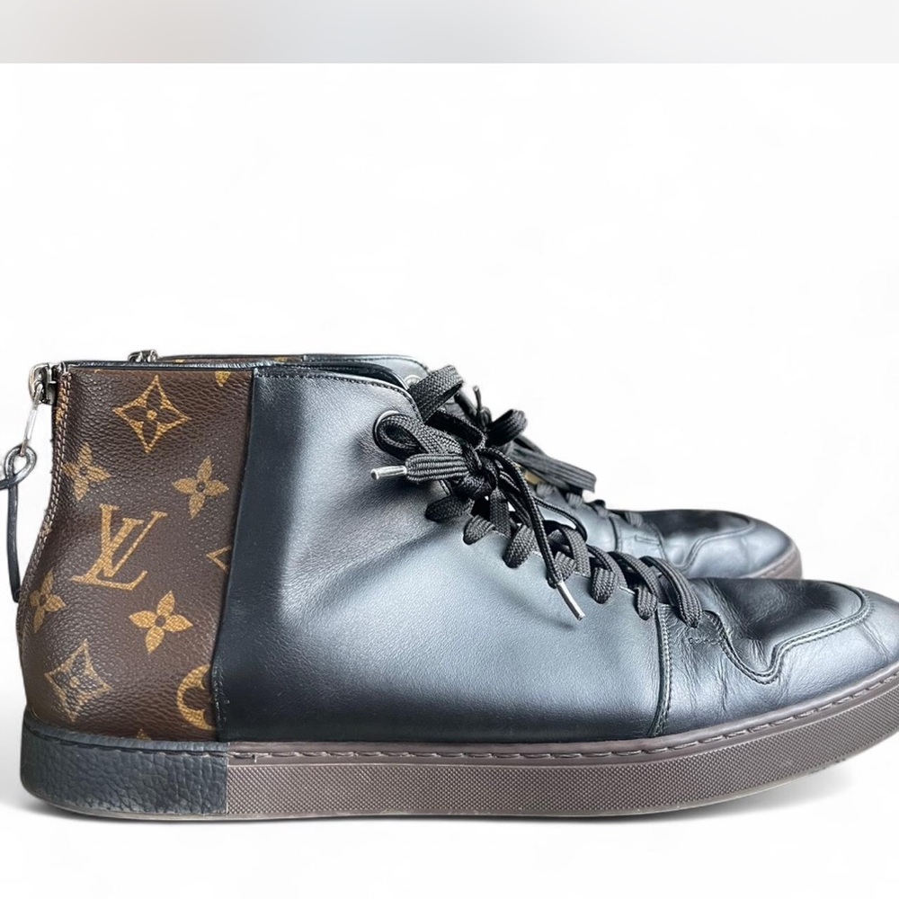 Louis Vuitton Black and Brown High-Top Sneakers